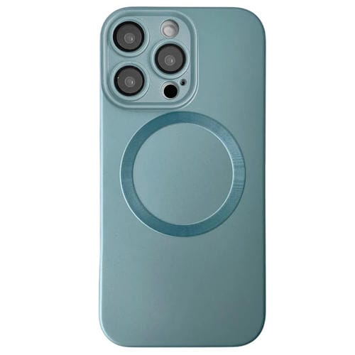 Funda para Teléfono TPU Magsafe iPhone 15 Pro Max Textura Cd Pintura Metalizada (Azul Sierra)