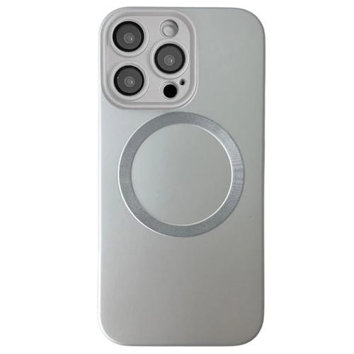 Funda para Teléfono TPU Magsafe iPhone 13 Pro Max Textura Cd Pintura Metalizada (Plateada)