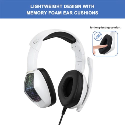 Auriculares para Juegos Kotion Each G6000 Supraurales con Micrófono y Cable de 2,1 m (Blanco y Negro)