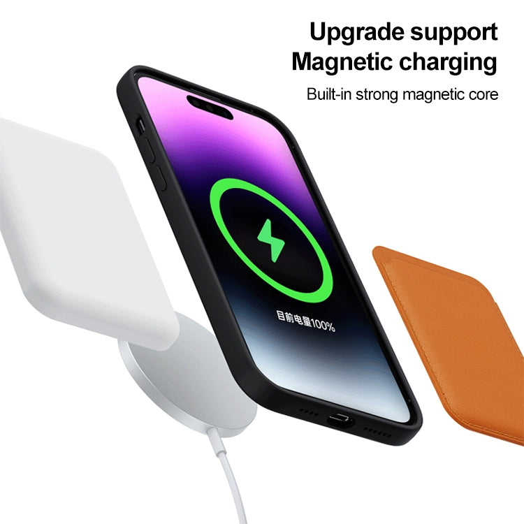 Funda de Silicona Líquida Magsafe para iPhone 15 Plus Textura Cd (Verde Oscuro)