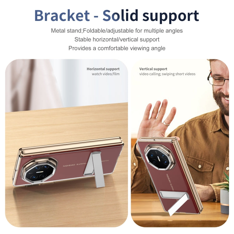 Funda híbrida TPU para PC con soporte para Huawei Mate Xt Ultimate (Plateada)