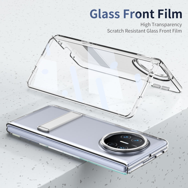 Funda híbrida TPU y PC con soporte frío para Huawei Mate X5 (Plateada)