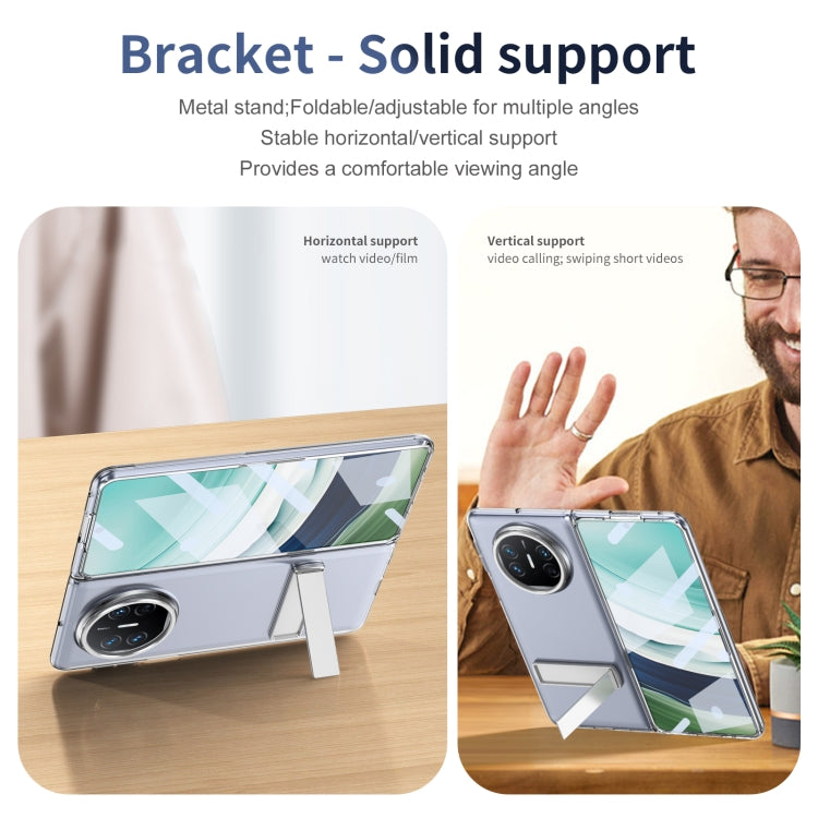 Funda híbrida TPU y PC con soporte frío para Huawei Mate X5 (Plateada)