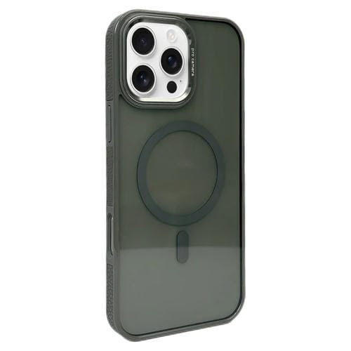 Funda para Teléfono Magsafe Apple iPhone 16 Pro Max con Marco de Lente de Metal (Gris Oscuro)