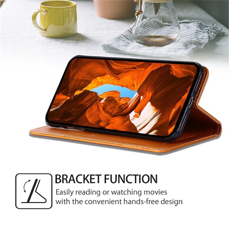 Funda magnética de cuero con textura de vaca para Redmi A5 4G (171,7 mm) (marrón claro)
