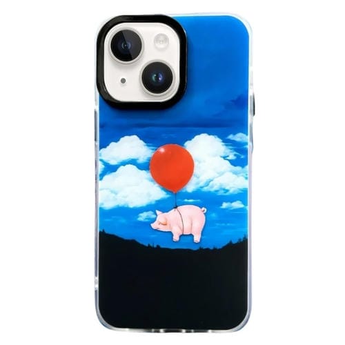 Funda TPU Doble Capa iPhone 13 Patrón Imd (Cerdo Globo)