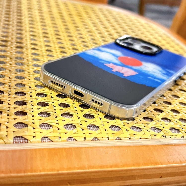 Funda TPU Doble Capa iPhone 13 Pro Patrón Imd Varios Gatos (Verde Oscuro)