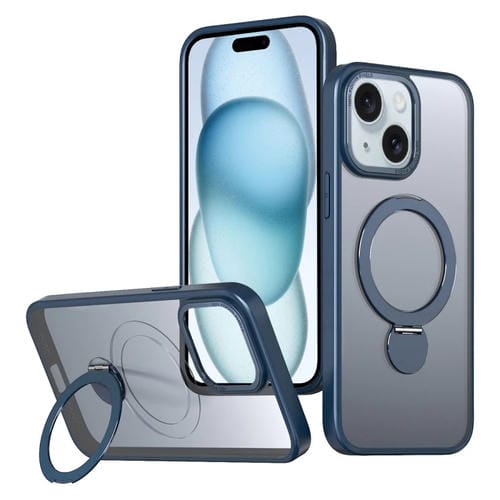 Funda para Teléfono Wing Series Gen2 con Soporte de Anillo de Metal Magsafe para iPhone 15 Plus (Azul)
