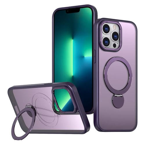 Funda para Teléfono Wing Series Gen2 con Soporte de Anillo de Metal Magsafe para iPhone 13 Pro Max (Morado Oscuro)
