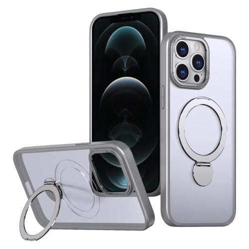 Estuche para Teléfono Wing Series Gen2 con Soporte de Anillo de Metal Magsafe para iPhone 12 Pro (Gris Titanio)