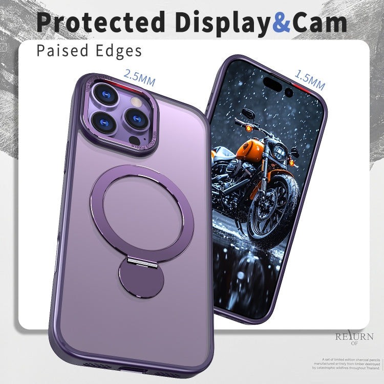 Funda para Teléfono Wing Series Gen2 con Soporte de Anillo de Metal Magsafe para iPhone 12 (Morado Oscuro)