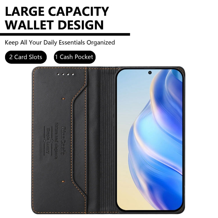 Funda de Cuero para OnePlus 11 Rc01 con Doble Pliegue y Succión Magnética Rfid (Negra)
