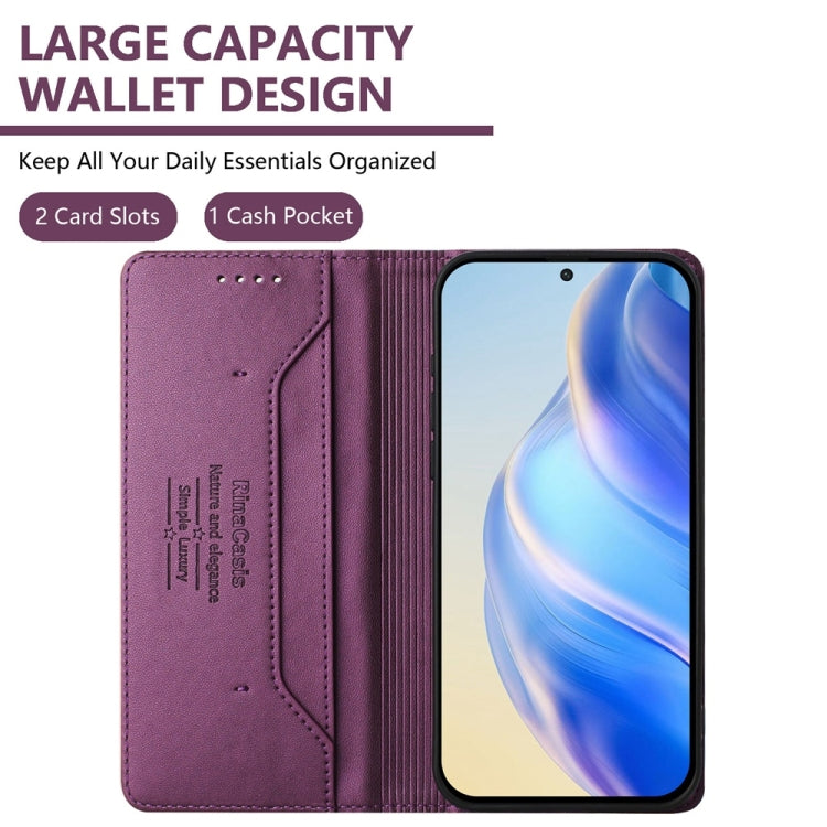 Funda de Cuero con Doble Pliegue y Succión Magnética para OnePlus Nord 3 y Ace 2V Rc01 (Violeta)