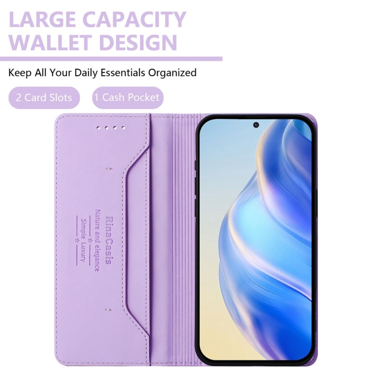 Funda de Cuero con Doble Pliegue y Succión Magnética Rfid para OnePlus Nord Ce 3 Lite/Nord N30 Rc01 (Morado Claro)