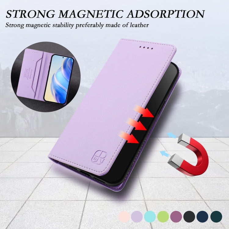 Funda de Cuero con Doble Pliegue y Succión Magnética Rfid para OnePlus Nord Ce 3 Lite/Nord N30 Rc01 (Morado Claro)