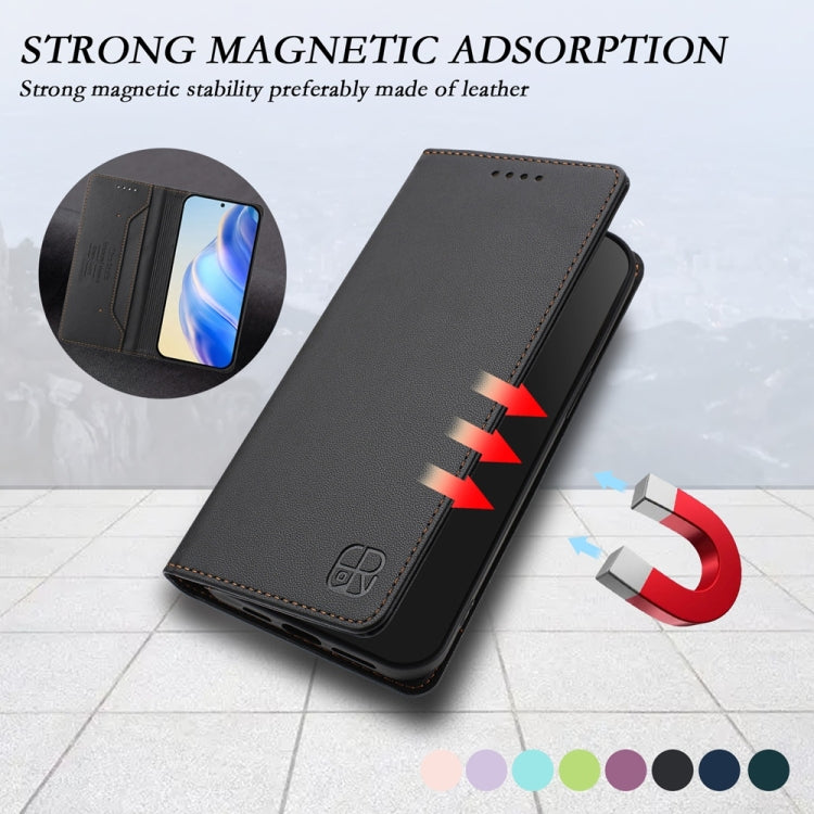 Funda de Cuero con Doble Pliegue y Succión Magnética Rfid para OnePlus Nord Ce4 Rc01 (Negra)