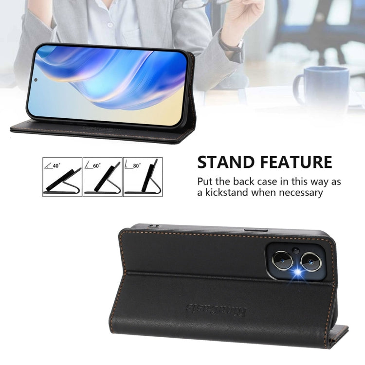 Funda de Cuero con Doble Pliegue y Succión Magnética para OnePlus Nord N20 5G Rc01 (Negra)