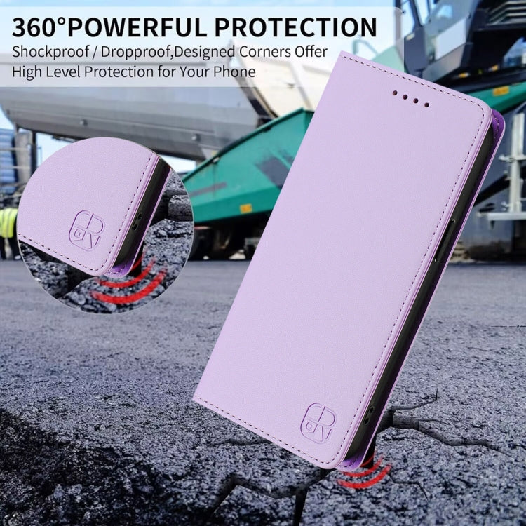 Funda de Cuero con Doble Pliegue y Succión Magnética para OnePlus Nord N20 5G Rc01 (Morado Claro)