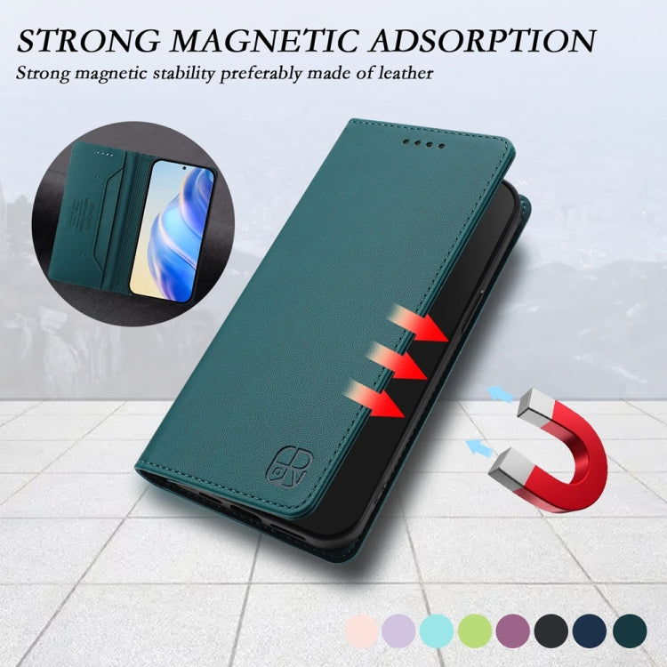 Funda de Cuero con Doble Pliegue y Succión Magnética para OnePlus Nord N20 5G Rc01 (Verde Oscuro)