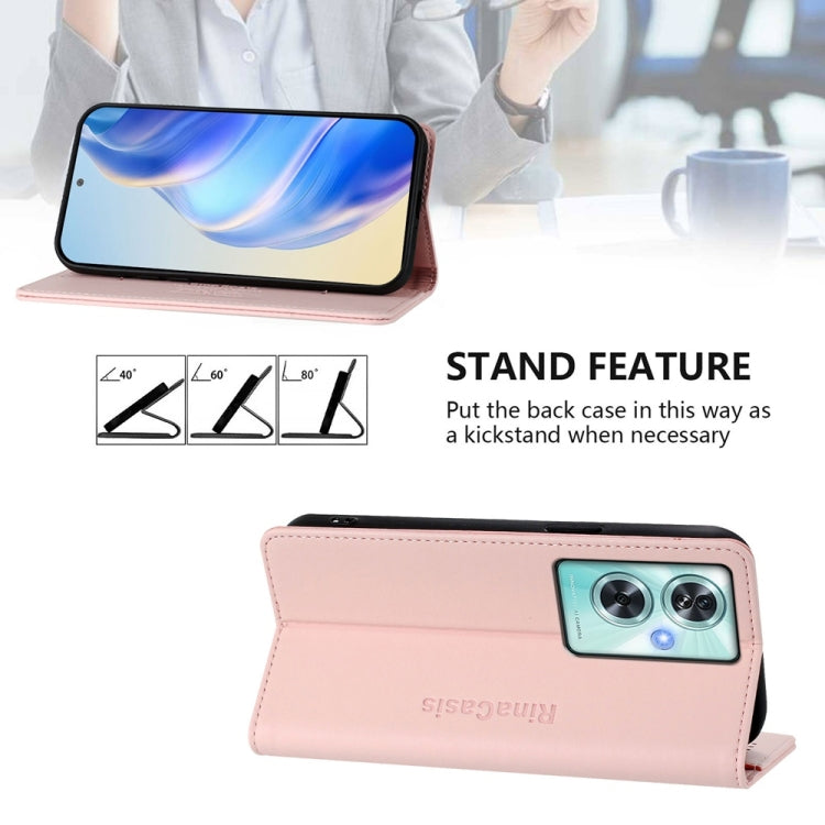 Funda de Cuero con Doble Pliegue y Succión Magnética para OnePlus Nord N30 Se Rc01 (Rosa)