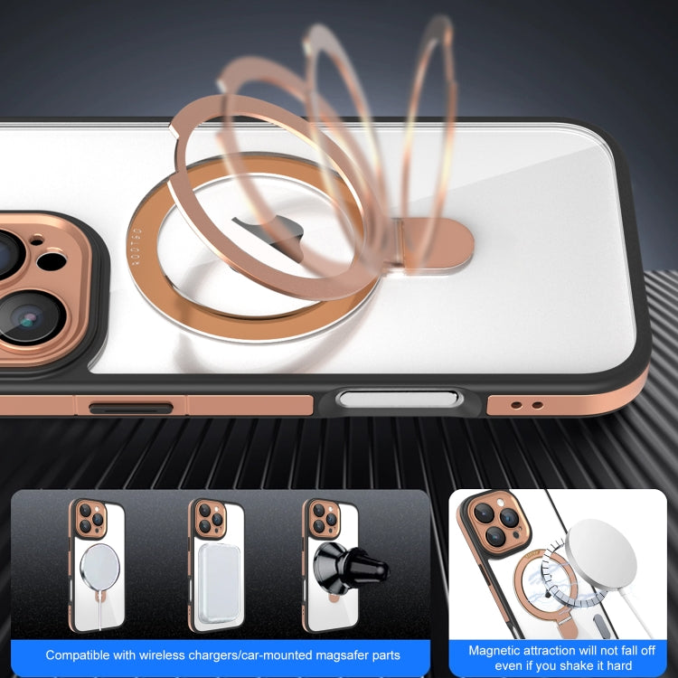 Funda para Teléfono Transparente con Soporte Magsafe y Película Cobertura Total para iPhone 13 Pro (Negra)