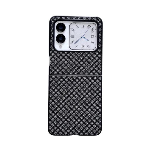 Funda para Teléfono Huawei Nova Flip con Diseño de Rombos y Diamantes Brillantes (Negra)