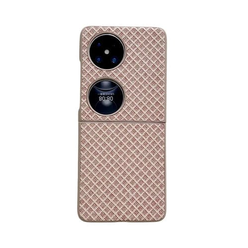 Funda para Teléfono Huawei Pocket 2 Diseño de Rombos y Diamantes Brillantes (Dorada)