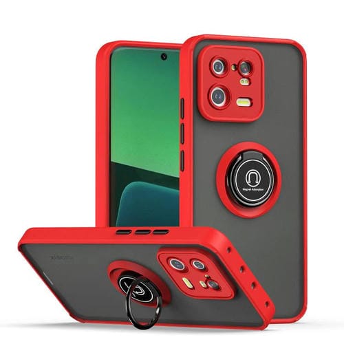 Funda de TPU + PC con anillo para Xiaomi 13 Pro Q Shadow 1 Series (roja)