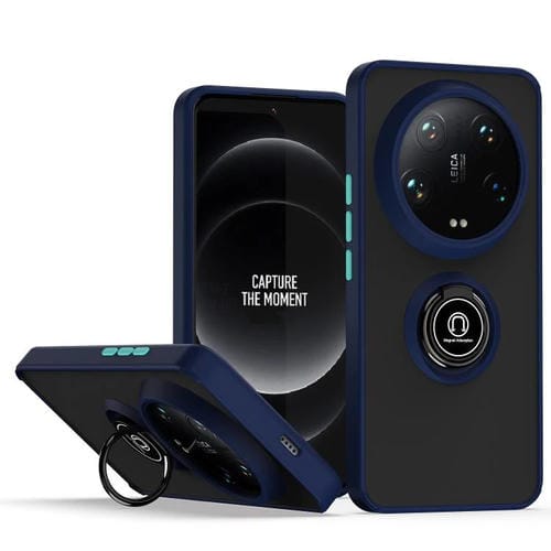 Funda de TPU + PC con anillo para Xiaomi 14 Ultra Q Shadow 1 Series (azul real)