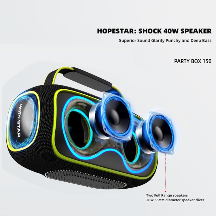 Altavoz Bluetooth Portátil Hopestar Party Box 150 40 W Resistente Agua IPX5 (Negro)