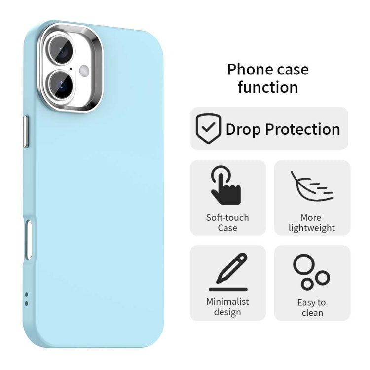 Funda para Teléfono iPhone 16 Serie Colorida a Prueba de Golpes (Azul)