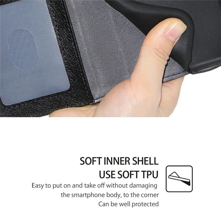 Funda de cuero con cremallera para Redmi A5 4G (171,7 mm) (negro)