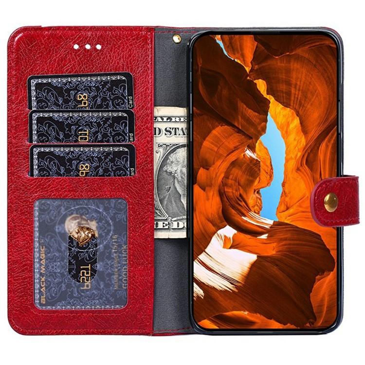 Funda de cuero con cremallera para Redmi Note 14S 4G (roja)