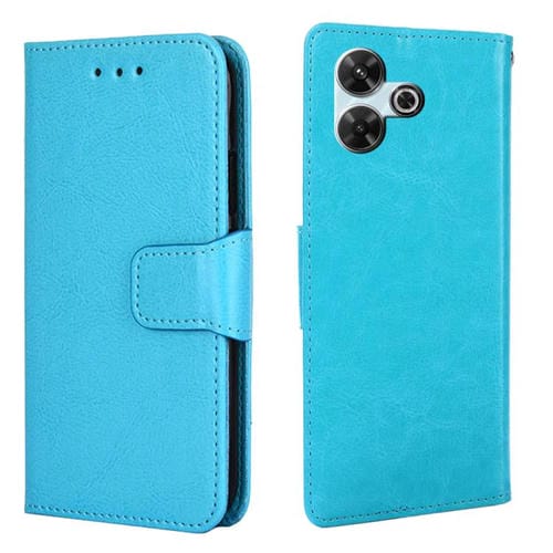 Funda de Cuero con Textura de Cristal para Redmi 13 4G (Azul Cielo)