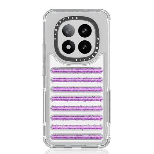 Funda Híbrida de TPU con Purpurina y Airbag para Redmi Note 14 Pro 5G (Morado)