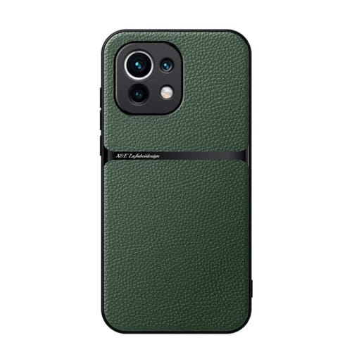 Funda para Teléfono Xiaomi Mi 11 Litchi de Cuero con Cobertura Total Magnética a Prueba de Golpes (Verde)