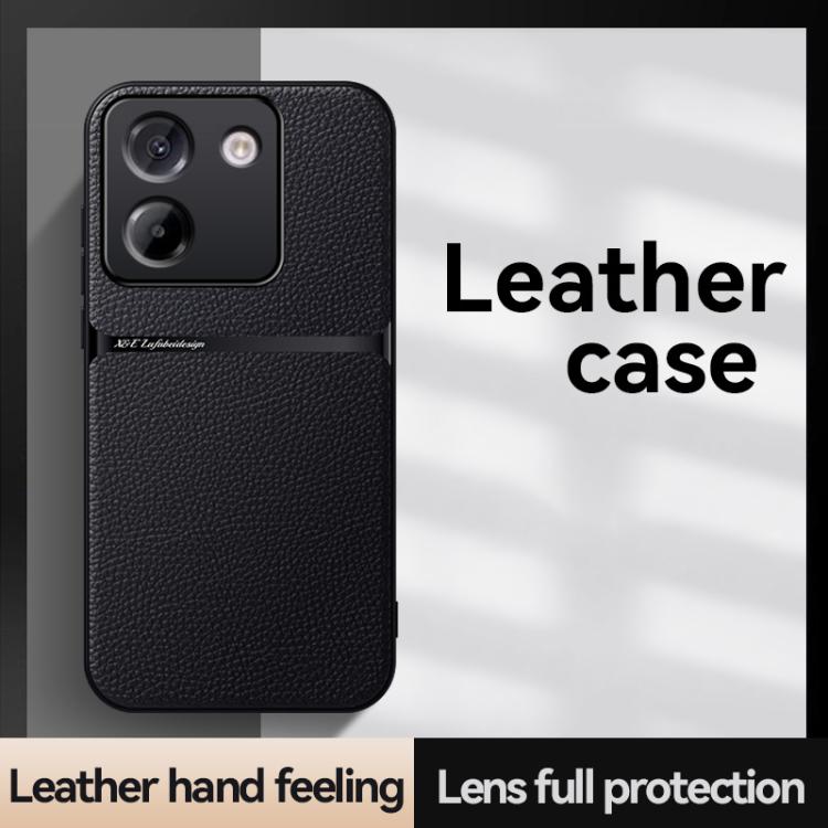 Funda magnética de cuero Litchi para Xiaomi Poco M7 Pro 5G, con cobertura total, a prueba de golpes (verde)