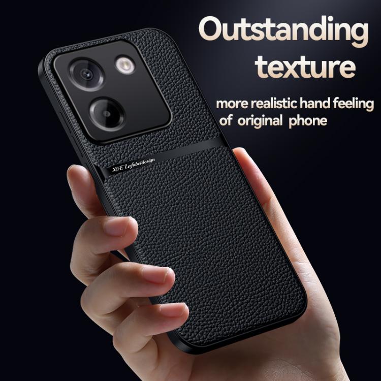Funda magnética de cuero Litchi para Xiaomi Poco M7 Pro 5G, con cobertura total, a prueba de golpes (verde)