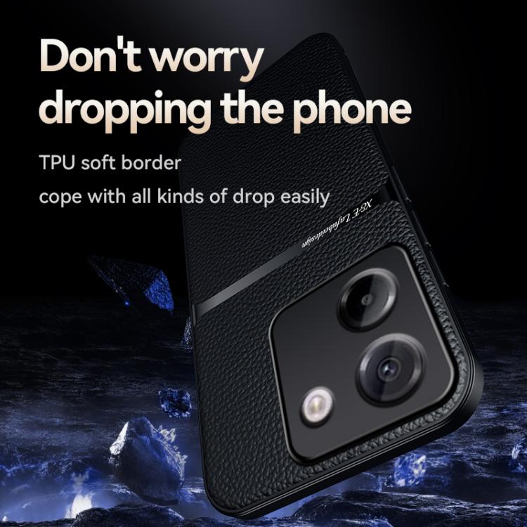 Funda magnética de cuero Litchi para Xiaomi Poco M7 Pro 5G, con cobertura total, a prueba de golpes (verde)