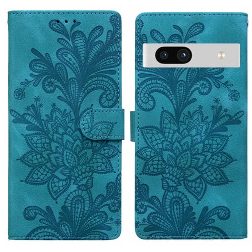 Funda de Cuero con Hebilla Magnética y Diseño Floral para Google Pixel 7A (Verde)