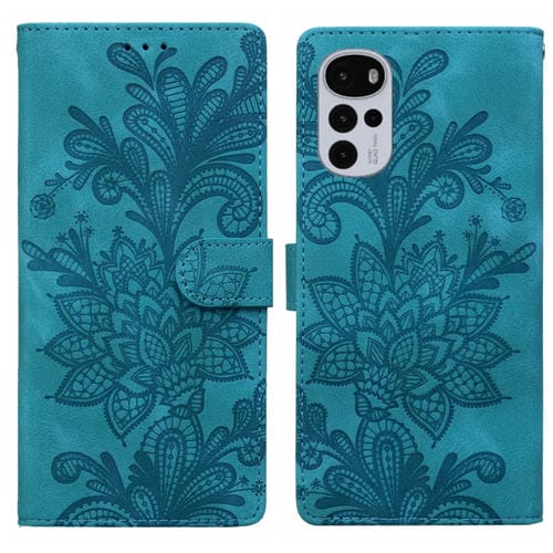 Funda de Cuero para Motorola Moto G22 con Hebilla Magnética y Diseño Floral (Verde)