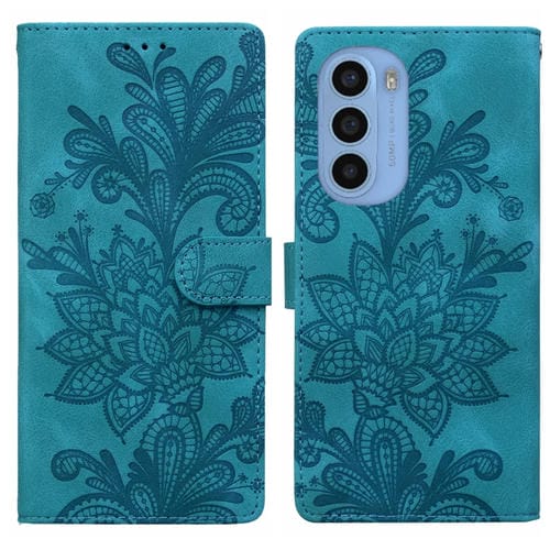 Funda de Cuero con Hebilla Magnética y Diseño Floral para Motorola Moto G31 (Verde)