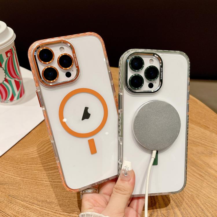 Funda Transparente Magsafe para iPhone 14 con Película para Lente (Gris)