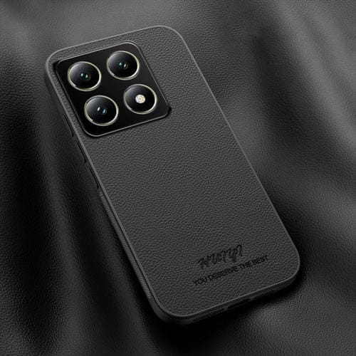 Funda de Cuero Magnética para Teléfono Xiaomi 14T Pro Huiyi (Negra)