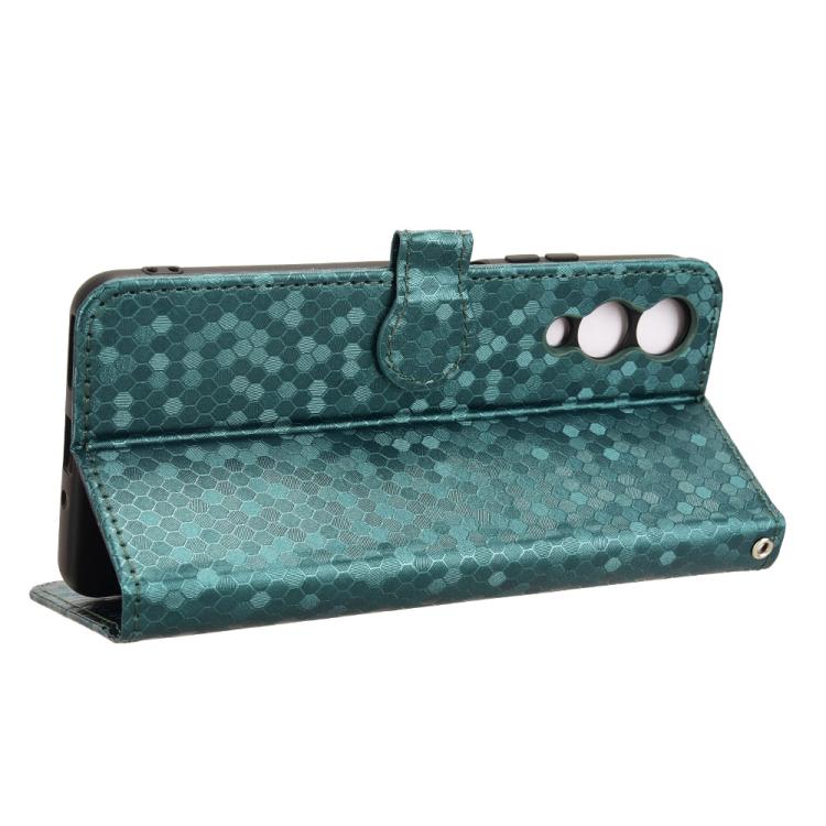 Funda de Cuero para Cubot A10 con Textura de Puntos en Panal (Verde)