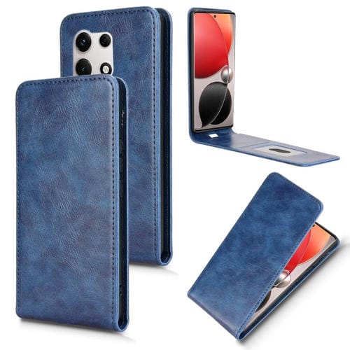 Funda de Cuero con Tapa Magnética Vertical para Teléfono Itel S25 Ultra (Azul)