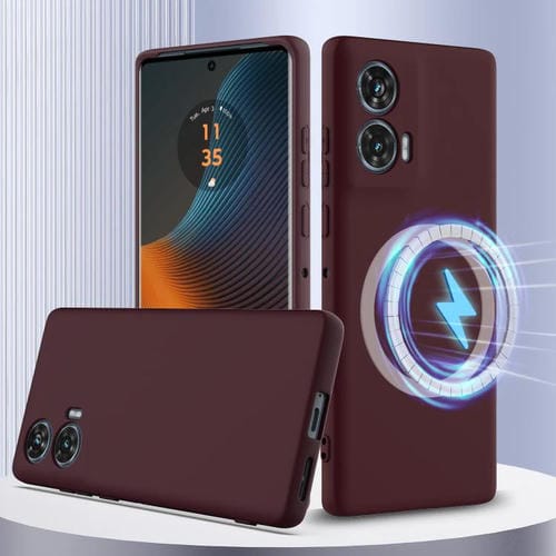 Funda Silicona Motorola Edge 50 Fusion Magsafe a Prueba de Golpes (Ciruela)