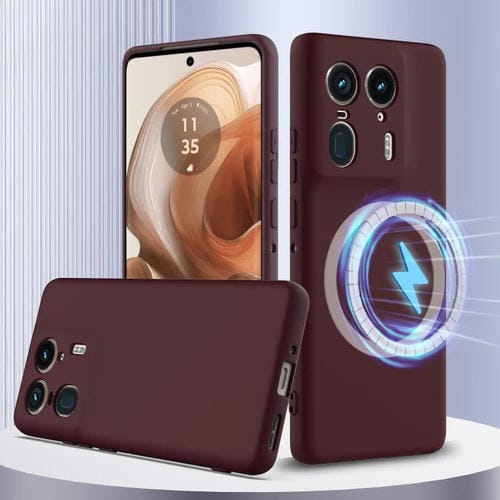 Funda de Silicona para Motorola Edge 50 Ultra Magsafe a Prueba de Golpes (Ciruela)