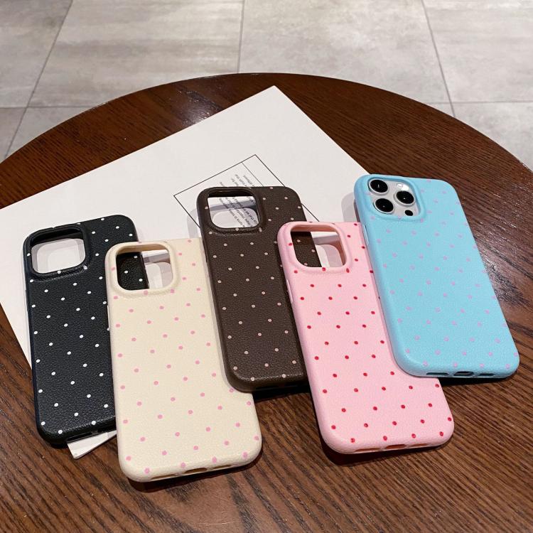 Funda de Silicona Dopamine para iPhone 16 Pro con Lunares (Blanca)