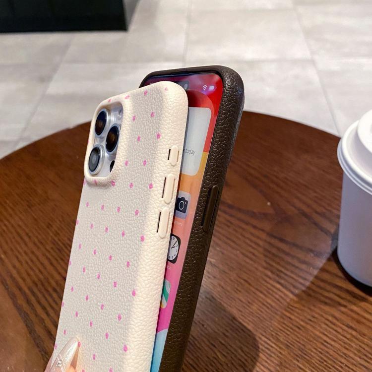 Funda de Silicona Dopamine para iPhone 14 con Lunares (Rosa)